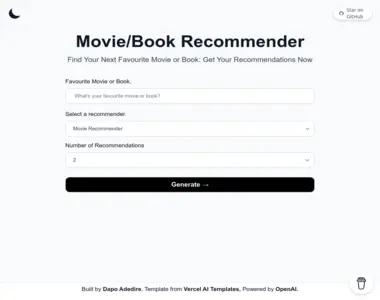 movie and book recommender